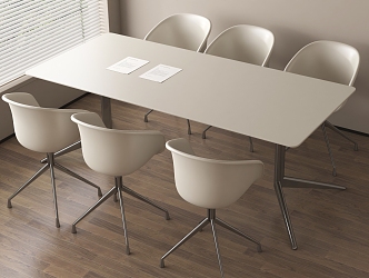 Meeting table and chair office table and chair combination 3d model