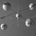 Modern Chandeliers With Metallic Frames And Spherical Decorative Lights For Interior Design 3d model