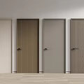 Modern Interior Hinged Doors With Multiple Colors And Wooden Texture Design 3d model