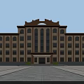 Grand Classical Office Building With Symmetrical Facade Arched Windows And Spacious Entrance Plaza