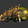 3D Rendered Golden Mythical Creature With Spiked Armor And Sharp Clawed Limbs