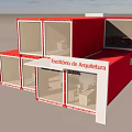 Modern Red Stacked Container Building With Large Windows For Boxmart Retail