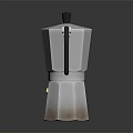 Classic Stainless Steel Moka Pot Kitchen Appliance with Black Handle and Modern Design