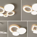 Modern Circular Ceiling Lights With Ring Light Strips Multiple Lamps And Warm Glow For Interior 3d model