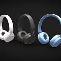 Sleek Over Ear Headphones In White Black And Blue With Modern Design