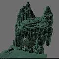 Garden Landscape Rockery Design Featuring Layered Green Rocks And Cave Structure