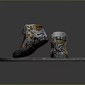 Stylish High Top Shoes Gray White Orange with Spliced Design and Laces on Metal Platform