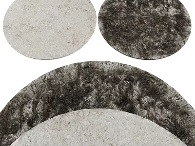 Light And Dark Gray Round Rugs Fluffy Soft Shaggy For Home Decor Living Room 3d model