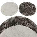 Light And Dark Gray Round Rugs Fluffy Soft Shaggy For Home Decor Living Room