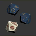 Modern Furniture With Decorative Dice Shaped Accents And Colorful Design
