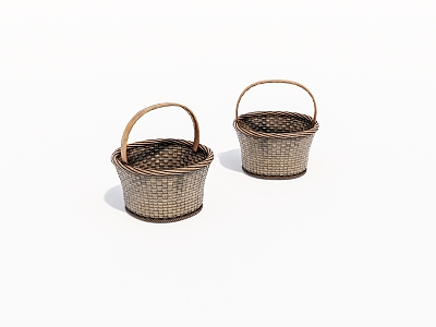 Old Bamboo Basket 3d model