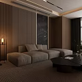 Luxury Modern Living And Dining Interior With Marble Finishes Illuminated Stairs And Panoramic City View
