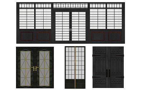 Modern double door 3d model