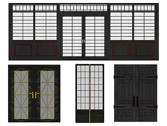 Modern double door 3d model