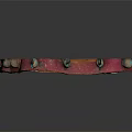 Leather Collar Accessory In Red And Brown With Decorative Metal Balls And Rivets