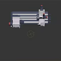 Modern lathe with key machine lathe machine tool processing 3d model