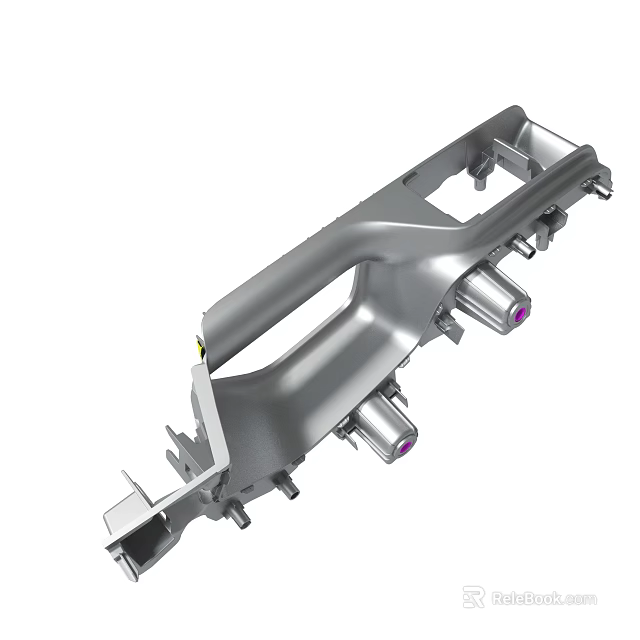 Automotive Metal Bracket with Multiple Mounting Holes and Connecting Points for Mechanical Support 3d model 