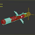 Modern Military Guided Missile With Aerodynamic Body Warhead And Tail Fins