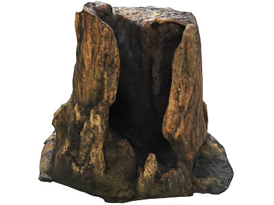 Natural Rock Shaped Decorative Ornament With Hollow Design And Textured Brown Surface 3d model