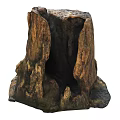 Natural Rock Shaped Decorative Ornament With Hollow Design And Textured Brown Surface