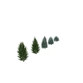 Assorted Colorful Evergreen Plant Ornaments with Size Variation for Home Decor