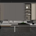 Quiet sofa tea table combination 3d model