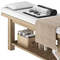 Professional Medical Treatment Table With Pillow Towel Massage Stones And Storage Drawer
