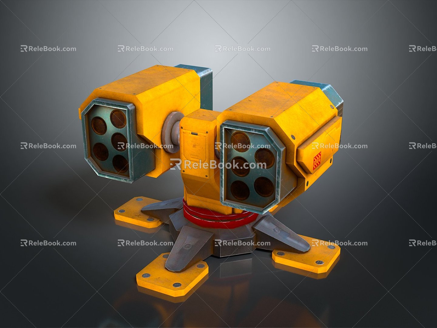 Turret Turntable Railgun Sci-fi Tower Defense Game Tower Defense Sci-fi Turret Game Turret Game Battery 3d model