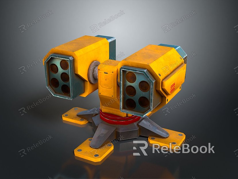 Turret Turntable Railgun Sci-fi Tower Defense Game Tower Defense Sci-fi Turret Game Turret Game Battery model