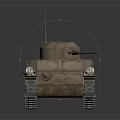 Old Fashioned Military Tank Featuring Tracks Turret Antenna Headlights And Worn Exterior
