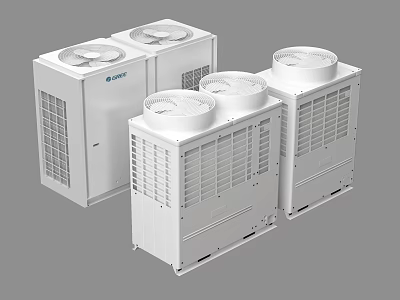 White Air Conditioner Air Outlets With Multiple Fan Units For Efficient Cooling 3d model