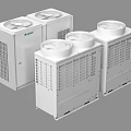 White Air Conditioner Air Outlets With Multiple Fan Units For Efficient Cooling 3d model