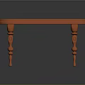 Classic Mahogany Wooden Table With Carved Legs And Square Smooth Tabletop