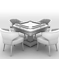 Light Luxury Mahjong Table and Chair High-end Mahjong Table 3d model