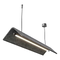 Modern Gray Felt Pendant Light With Long Rectangular Design Built-in LED And Black Hanging Cords 3d model
