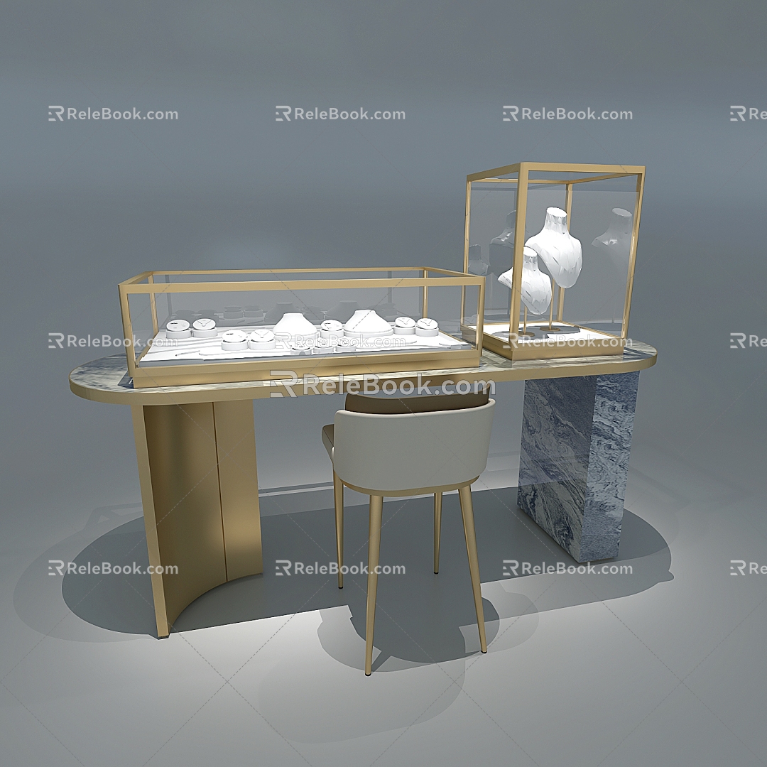 Jewelry Counter Jewelry Display Cabinet Jewelry High and Low Cabinet Jewelry Store model