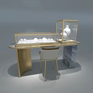 Jewelry Counter Jewelry Display Cabinet Jewelry High and Low Cabinet Jewelry Store 3d model