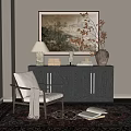 Modern Middle Style Side Cabinet 3d model