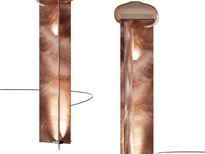 Modern Abstract Floor Lamp With Copper Finish And Warm Lighting For Home Interior Decor 3d model