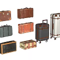 Vintage and Modern Luggage Assortment With Various Colors Materials and Designs