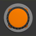 Functional Vehicle Model With Orange Mechanical Arms Shovel Black Tire And Stable White Base