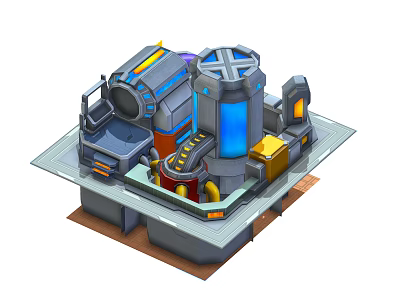 Modern Industrial Equipment Processing Unit With Cylindrical Tanks Pipes And Control Panels 3d model