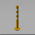 High Quality Yellow And White Striped Metal Warning Bollard For Traffic Safety Protection