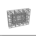 3D Model Of Industrial Metal Frame Structure With Grid Design And Supports