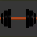 Black Dumbbell With Orange Handle For Home Fitness And Daily Use