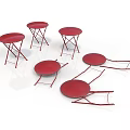 Red Folding Small Round Tables For Home Furniture And Decor