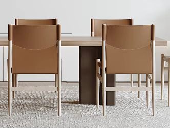 Modern Dining Table and Chair Combination Dining Table Dining Chair 3d model