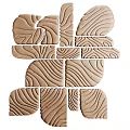 Brown Wavy Texture Wall Decor Tiles With Assorted Arrangement Design 3d model