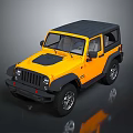 Yellow Jeep Wrangler with Black Roof Classic Convertible Exterior Design