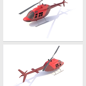 modern helicopter civil helicopter aircraft 3d model